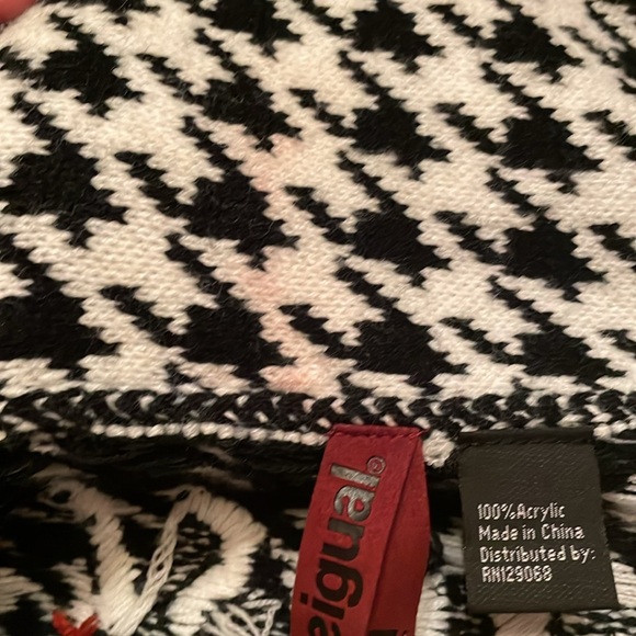 Desigual houndstooth shawl collar zip up sweater size XL. - Picture 8 of 8
